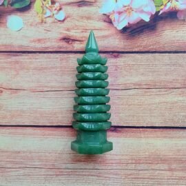 Green Aventurine Scholar’s Pagoda Feng Shui Ornament—Wisdom·Prosperity·Harmony