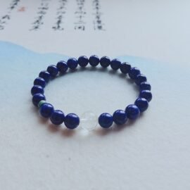 Lapis Lazuli with Clear Quartz Medicine Buddha Mantra Bracelet—Healing· Purification·Balance