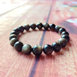 Silver Obsidian with Black Tourmaline Talisman Bracelet—Protection· Purification· Empowerment