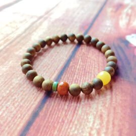 Agarwood with Amber & Turquoise Bracelet—Harmony·Protection·Healing