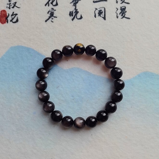 Silver Obsidian with Black Tourmaline Talisman Bracelet—Protection· Purification· Empowerment - Image 8