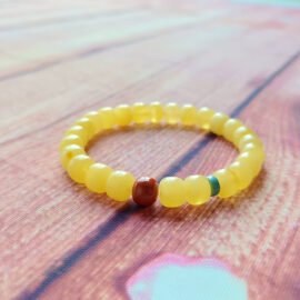 Amber with Southern Red Agate & Turquoise Bracelet—Healing·Harmony·Protection