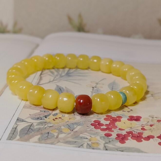 Amber with Southern Red Agate & Turquoise Bracelet—Healing·Harmony·Protection - Image 7