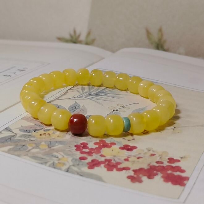 Amber with Southern Red Agate & Turquoise Bracelet—Healing·Harmony·Protection - Image 6