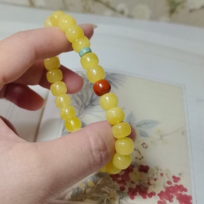 Amber with Southern Red Agate & Turquoise Bracelet—Healing·Harmony·Protection - Image 4