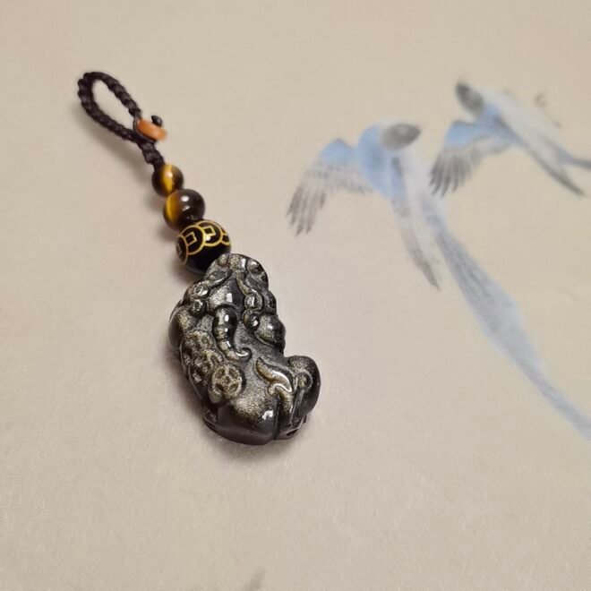 Black Obsidian Pi Xiu Car Keychain / Bag Charm—Protection· Wealth· Luck - Image 6