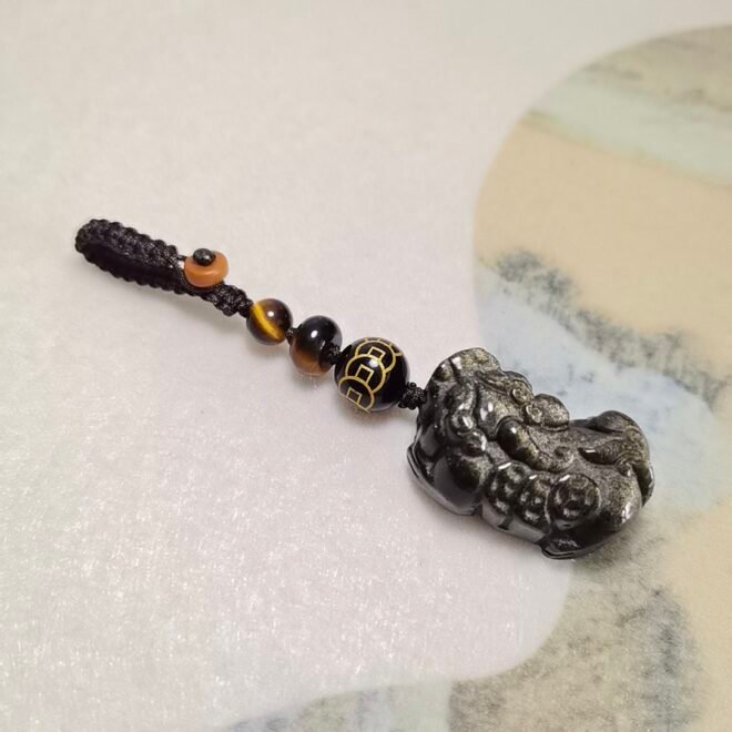 Black Obsidian Pi Xiu Car Keychain / Bag Charm—Protection· Wealth· Luck - Image 5