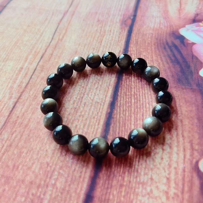 Silver Obsidian with Black Tourmaline Talisman Bracelet—Protection· Purification· Empowerment - Image 5