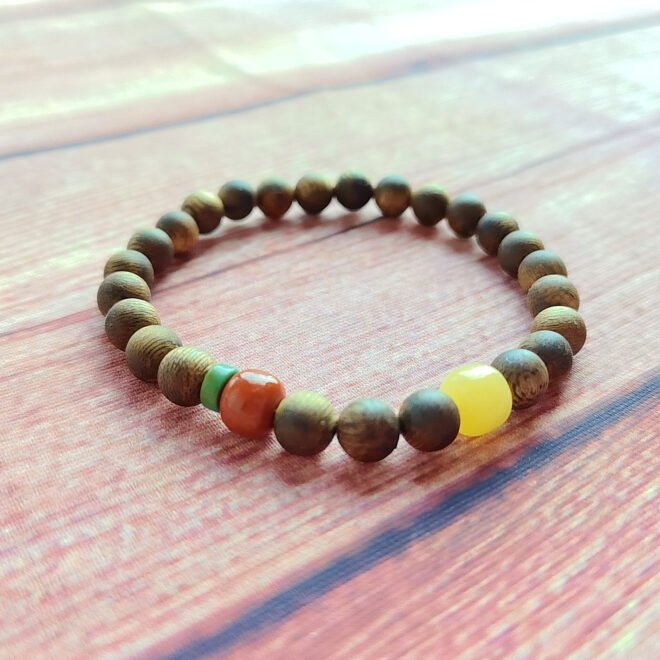 Agarwood with Amber & Turquoise Bracelet—Harmony·Protection·Healing - Image 6