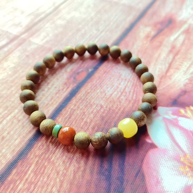 Agarwood with Amber & Turquoise Bracelet—Harmony·Protection·Healing - Image 5