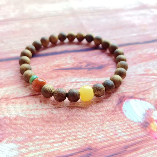 Agarwood with Amber & Turquoise Bracelet—Harmony·Protection·Healing - Image 4