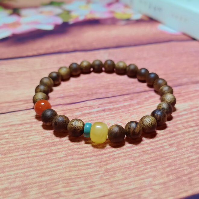 Agarwood with Southern Red Agate & Turquoise Bracelet—Protection·Vitality·Balance - Image 6