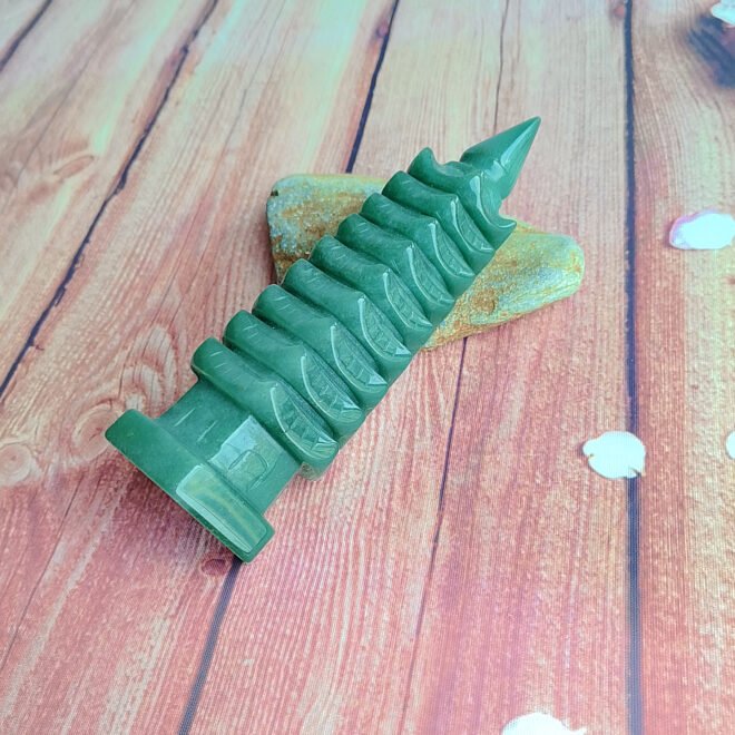 Green Aventurine Scholar’s Pagoda Feng Shui Ornament—Wisdom·Prosperity·Harmony - Image 4