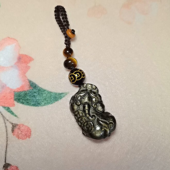 Black Obsidian Pi Xiu Car Keychain / Bag Charm—Protection· Wealth· Luck - Image 8
