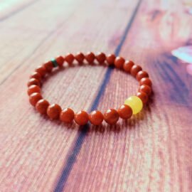 Southern Red Agate with Amber & Turquoise Bracelet – Vitality·Prosper·Protect
