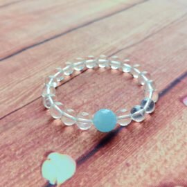 Clear quartz & Aquamarine Bracelet – Clarity·Calm·Communication
