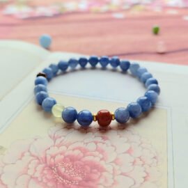 Kyanite with Red Agate, Tiger’s Eye & S925 Silver Bracelet – Focus·Vitality·Protect