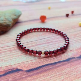 Red Garnet with 18K Gold Bracelet – Passion·Vitality·Protect