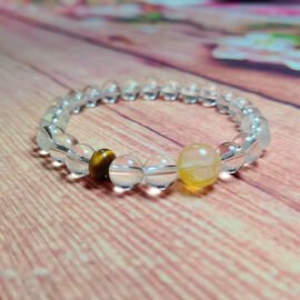 Clear quartz& Tiger’s Eye Bracelet – Clarity·Courage·Manifestation