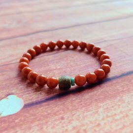 Red Agate with Agarwood & Turquoise Bracelet – Prosper·Purify·Renew