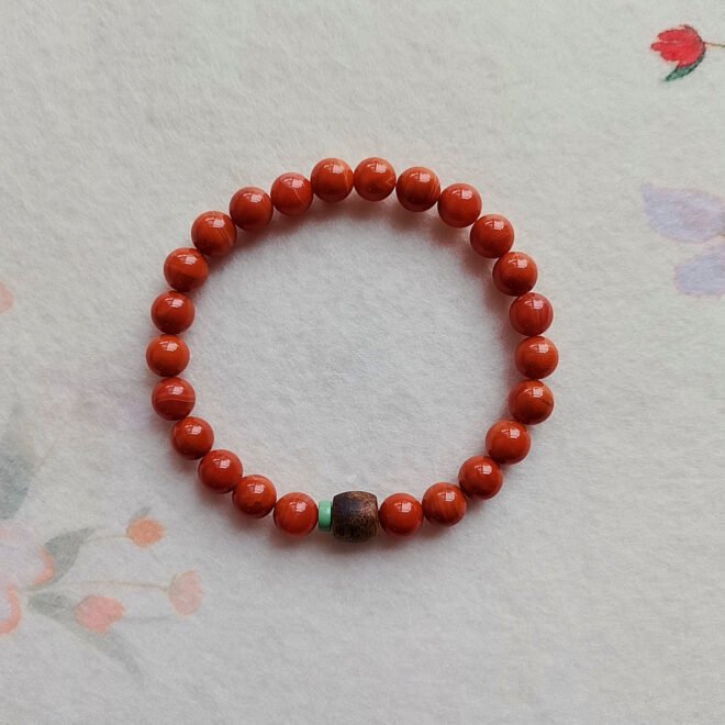 Red Agate with Agarwood & Turquoise Bracelet - Prosper·Purify·Renew - Image 8