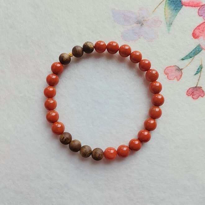 Southern Red Agate with Agarwood & 18K Gold Bracelet - Prosper·Purify·Elevate - Image 7