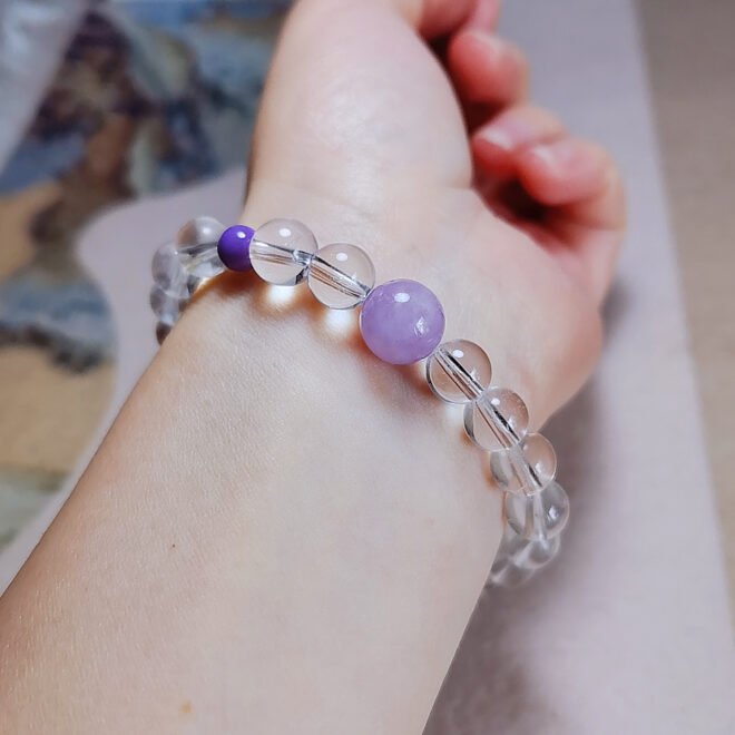 Clear Quartz with Kunzite & Lepidolite Bracelet - Purify·Balance·Harmonize - Image 8