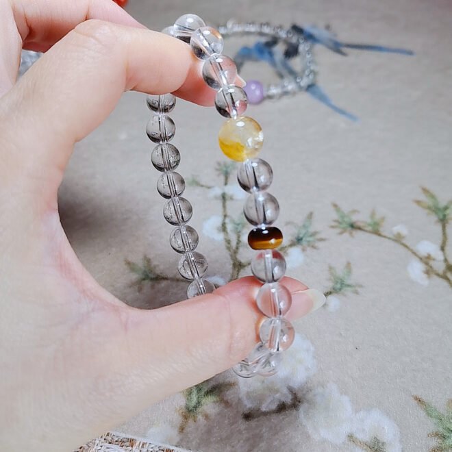 Clear quartz& Tiger’s Eye Bracelet - Clarity·Courage·Manifestation - Image 6