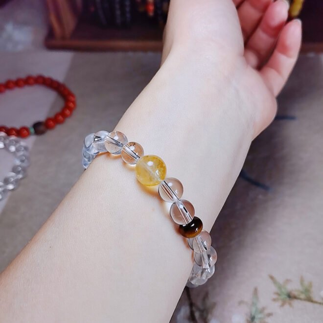 Clear quartz& Tiger’s Eye Bracelet - Clarity·Courage·Manifestation - Image 5