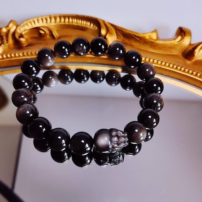 Silver Obsidian with Pi Xiu Bracelet - Protect·Prosper·Transform - Image 7