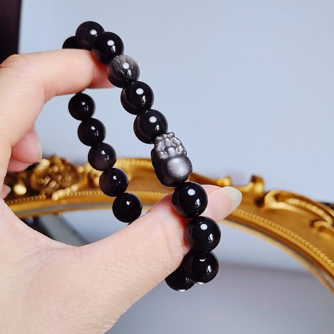 Silver Obsidian with Pi Xiu Bracelet - Protect·Prosper·Transform - Image 6