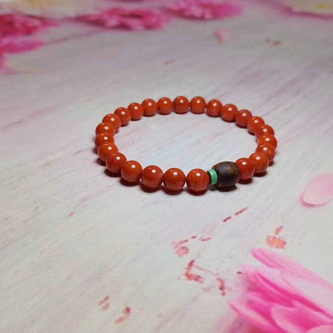 Red Agate with Agarwood & Turquoise Bracelet - Prosper·Purify·Renew - Image 4