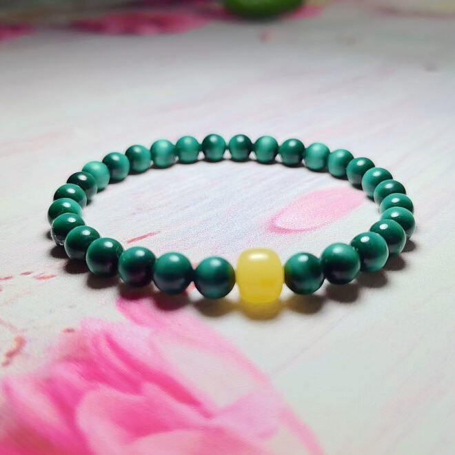 Malachite with Amber Bracelet - Heal·Balance·Prosper - Image 7