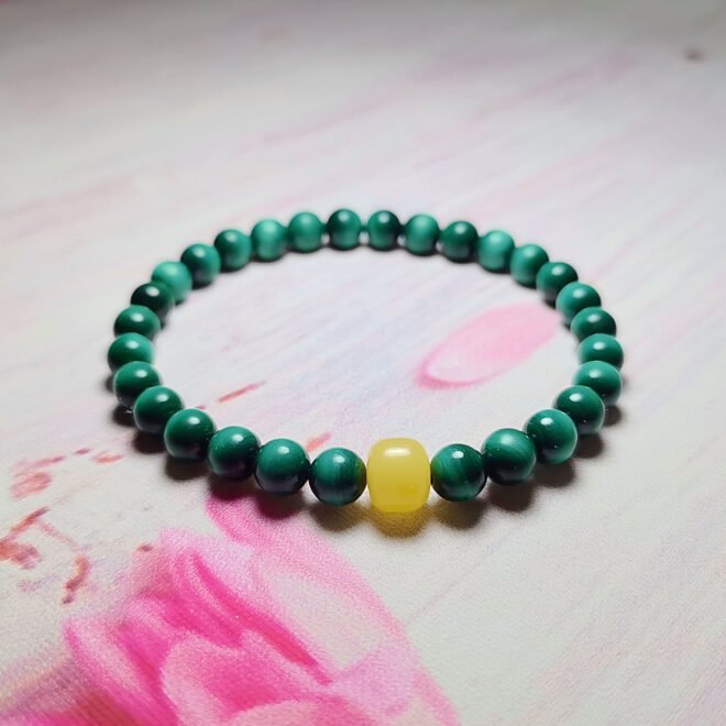 Malachite with Amber Bracelet - Heal·Balance·Prosper - Image 6