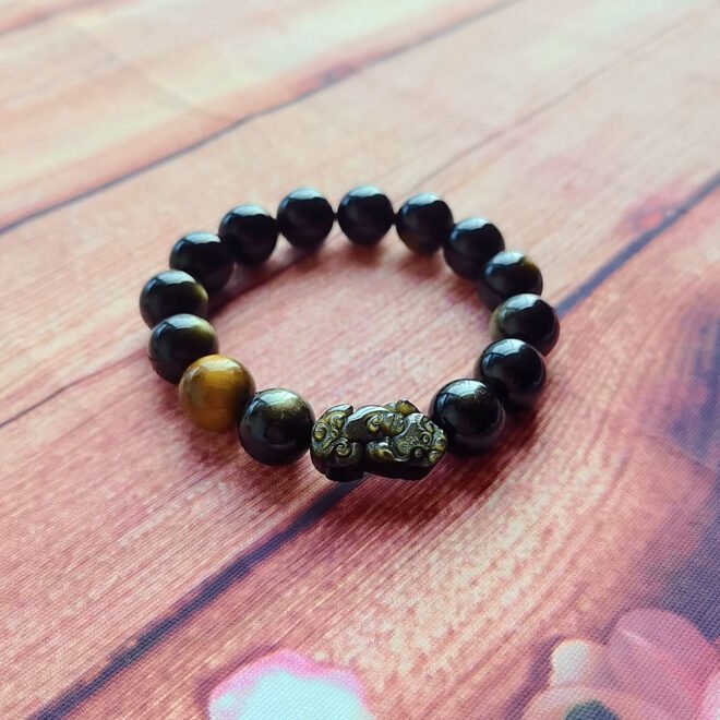 Golden Obsidian with Pi Xiu & Tiger’s Eye Bracelet - Prosper·Shield·Empower - Image 5