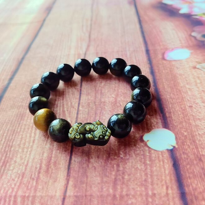 Golden Obsidian with Pi Xiu & Tiger’s Eye Bracelet - Prosper·Shield·Empower - Image 4