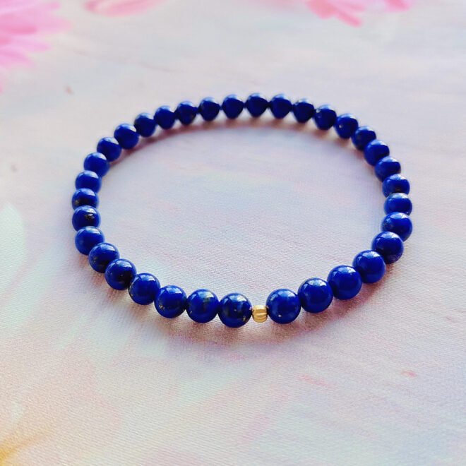 Lapis Lazuli & 18K Gold Bracelet - Wisdom · Truth · Protection - Image 3