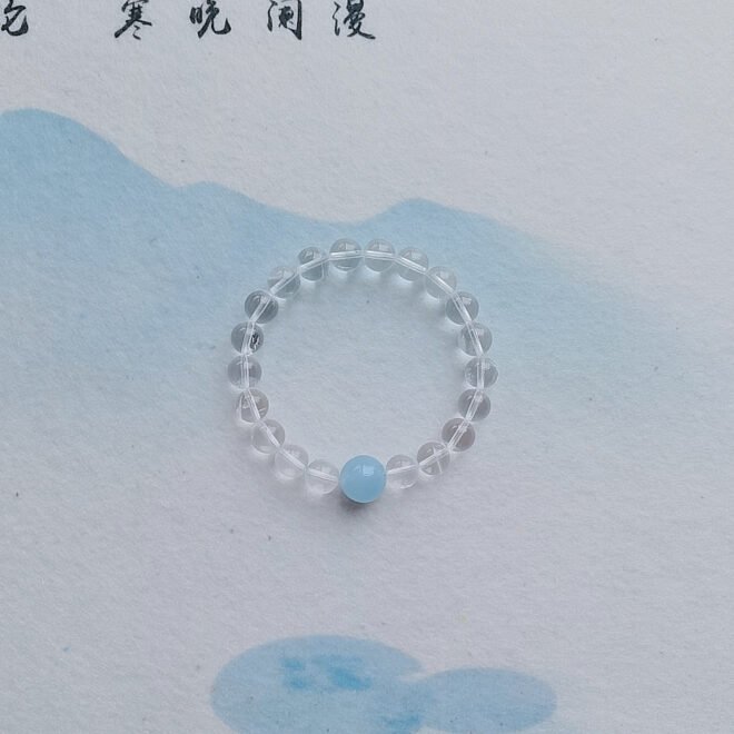 Clear quartz & Aquamarine Bracelet - Clarity·Calm·Communication - Image 2
