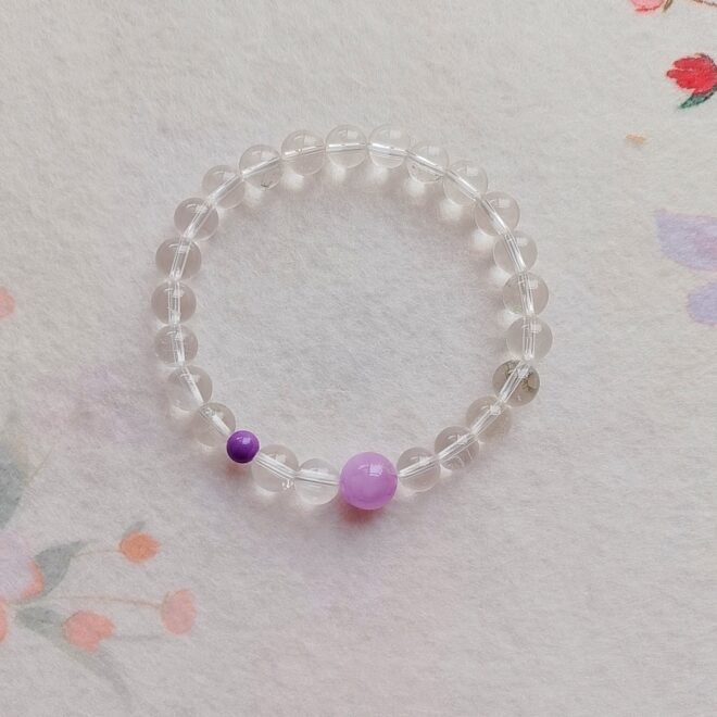 Clear Quartz with Kunzite & Lepidolite Bracelet - Purify·Balance·Harmonize - Image 2