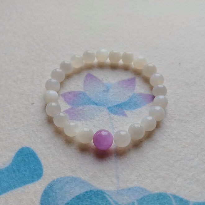 White Moonstone with Kunzite Bracelet - Calm·Love·Illuminate - Image 2