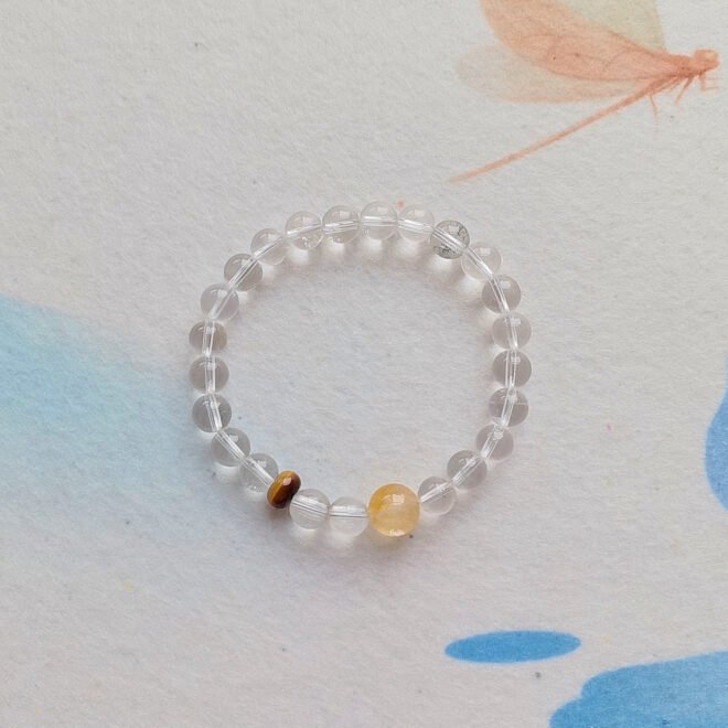 Clear quartz& Tiger’s Eye Bracelet - Clarity·Courage·Manifestation - Image 2