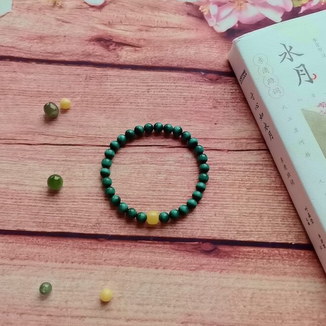 Malachite with Amber Bracelet - Heal·Balance·Prosper - Image 3