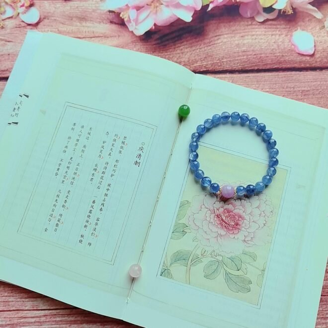 Kyanite with Kunzite & 18K Gold Bracelet - Clarity·Love·Elevate - Image 4