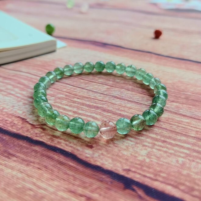 Green Strawberry Quartz with Red Strawberry Quartz Bracelet - Love·Harmony·Manifest - Image 6