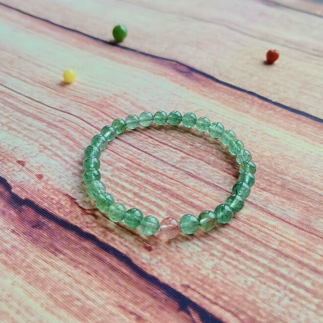 Green Strawberry Quartz with Red Strawberry Quartz Bracelet - Love·Harmony·Manifest - Image 5
