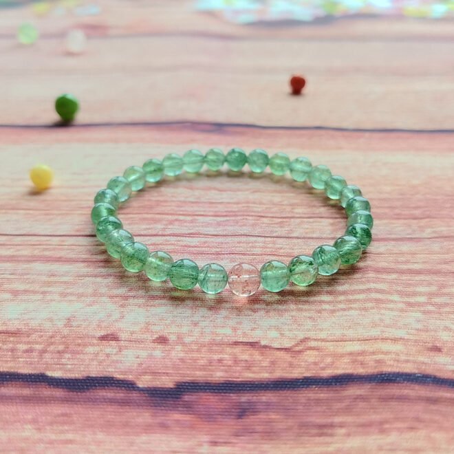 Green Strawberry Quartz with Red Strawberry Quartz Bracelet - Love·Harmony·Manifest - Image 2