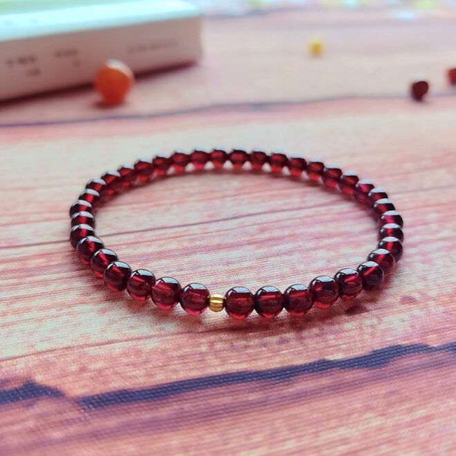 Red Garnet with 18K Gold Bracelet - Passion·Vitality·Protect - Image 6