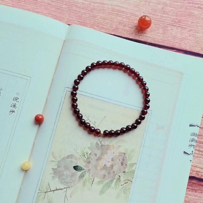 Red Garnet with 18K Gold Bracelet - Passion·Vitality·Protect - Image 5