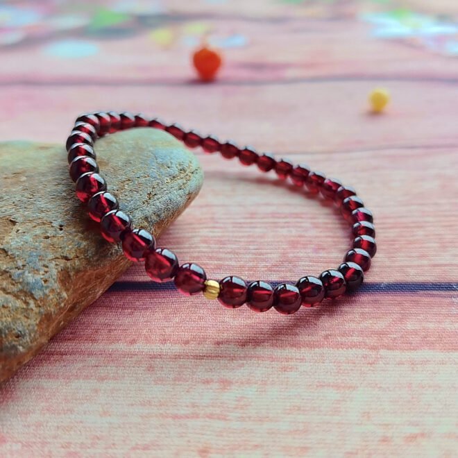 Red Garnet with 18K Gold Bracelet - Passion·Vitality·Protect - Image 4