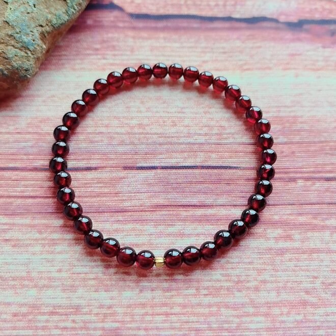 Red Garnet with 18K Gold Bracelet - Passion·Vitality·Protect - Image 3